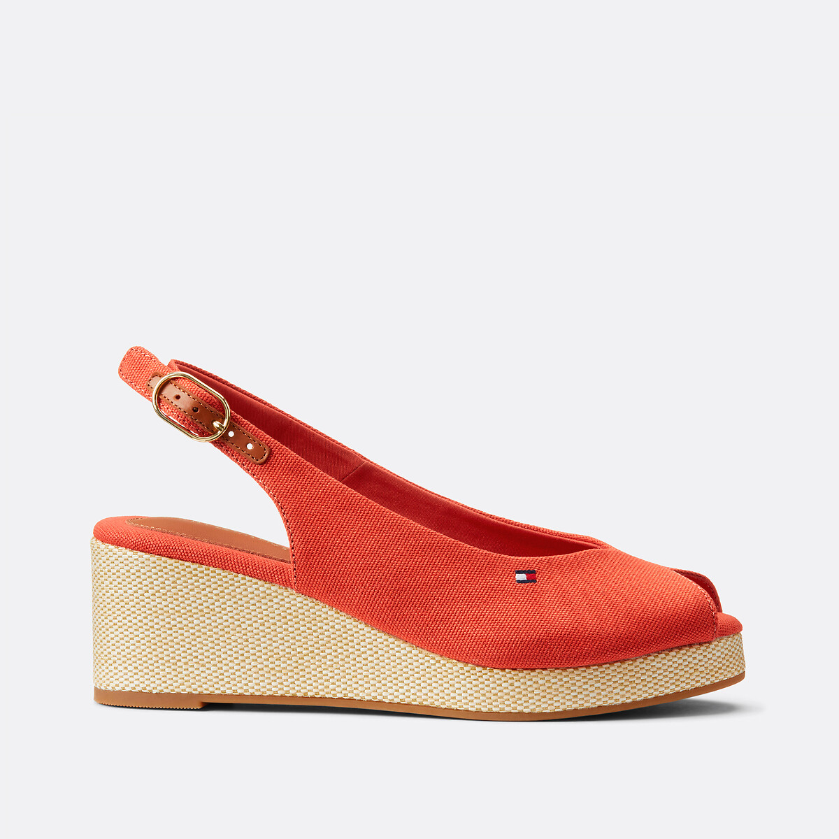 TOMMY HILFIGER<br>Sandálias plataforma com tira no calcanhar Bandeira