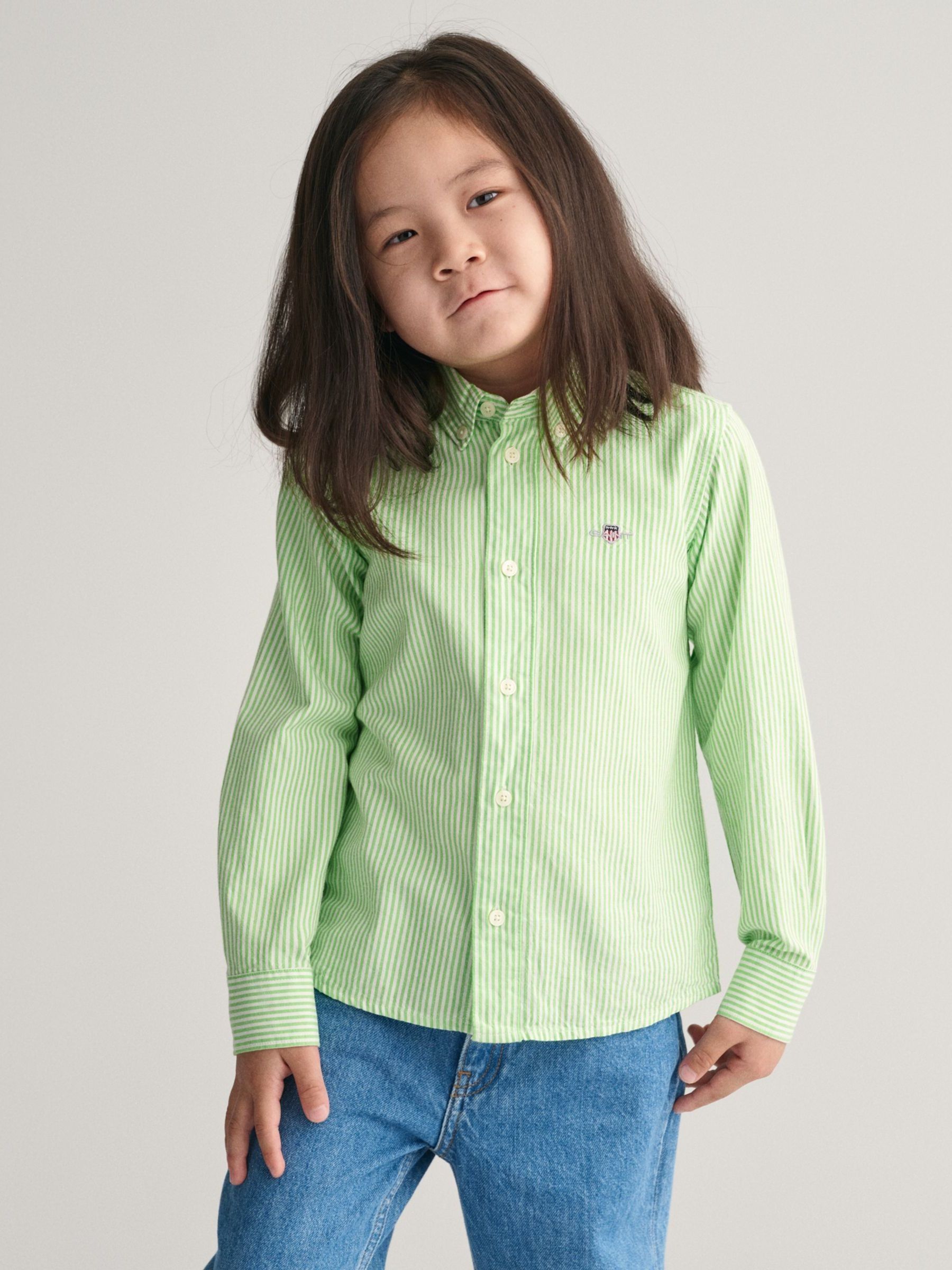GANT Kids Shield Striped Oxford 100% Cotton Shirt