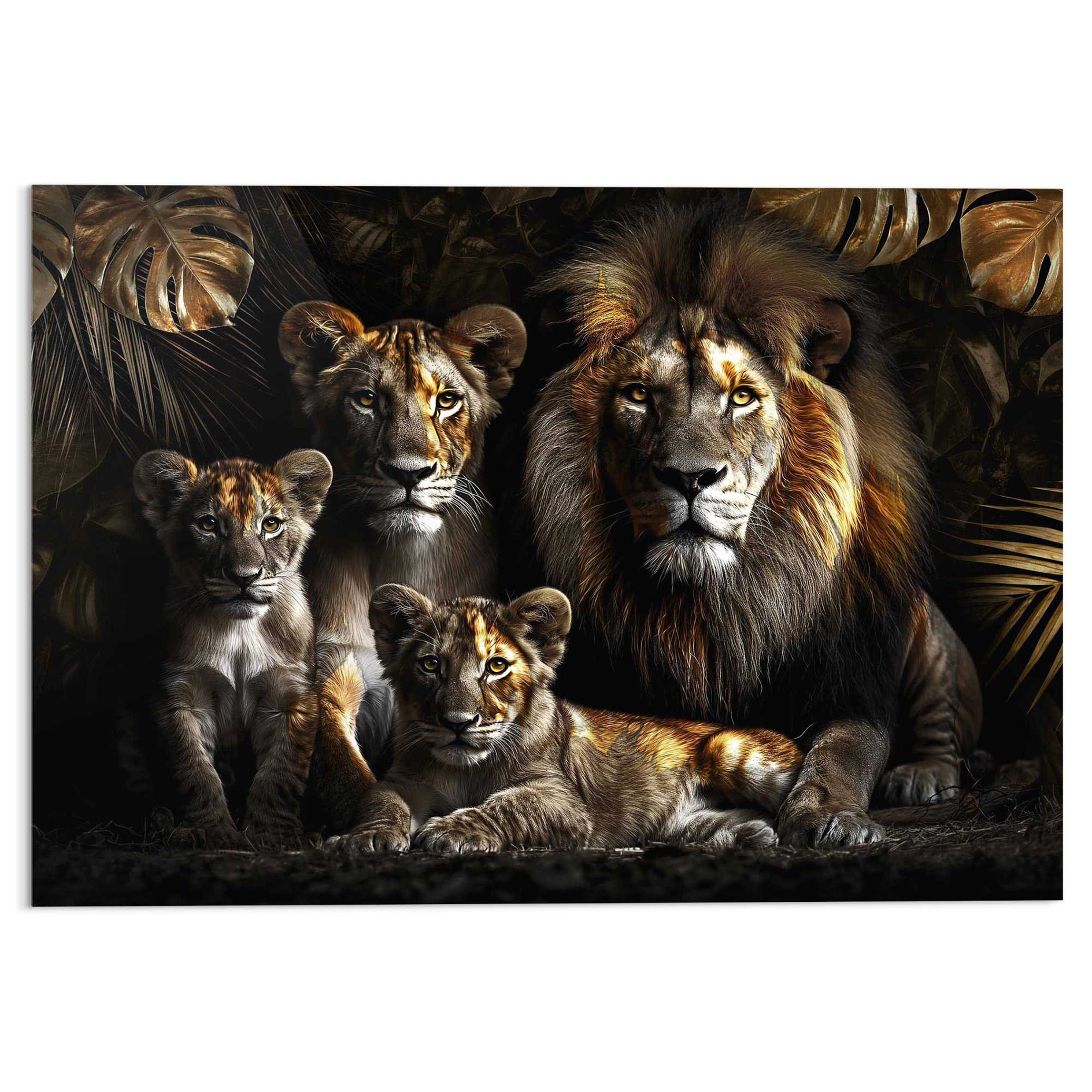 Deco Glass LION FAMILY - 70x100 cm