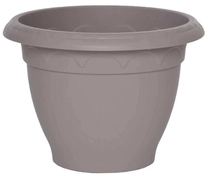 POT FLEUR RESINE CAMPANE D.39CM TAUPE