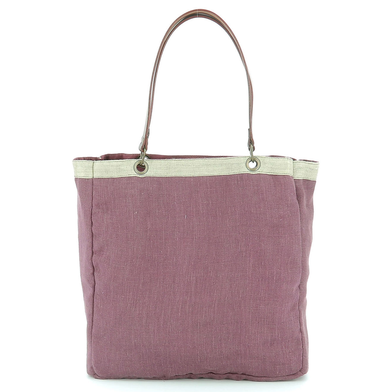 En Fil d'Indienne Sac Cabas Double prune - 30x34x10 cm