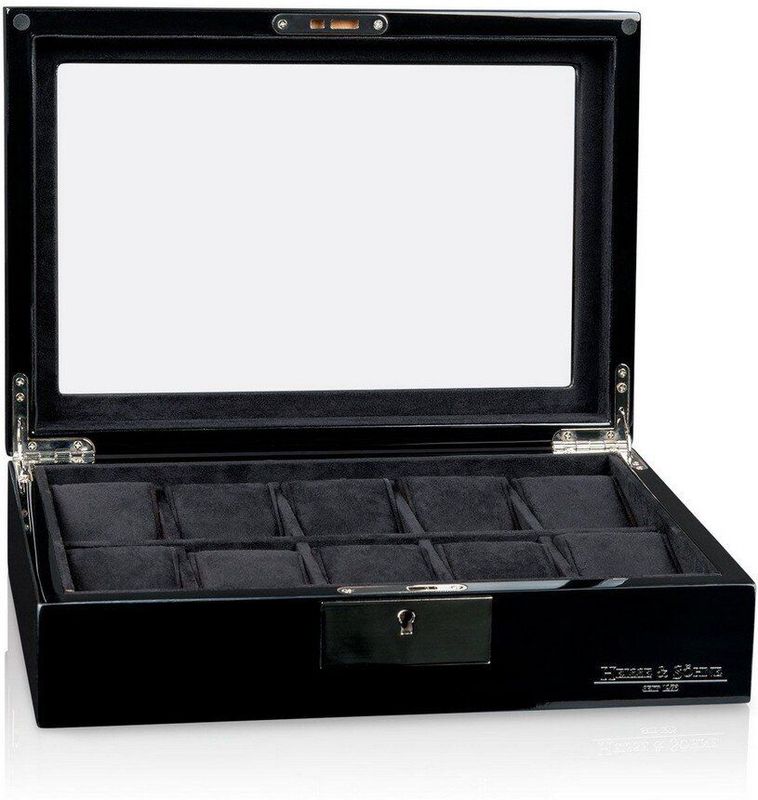 Heisse & Shne - 70019-196.142 - Horlogebox - voor 10 Horloges - Tenor 10 - zwart