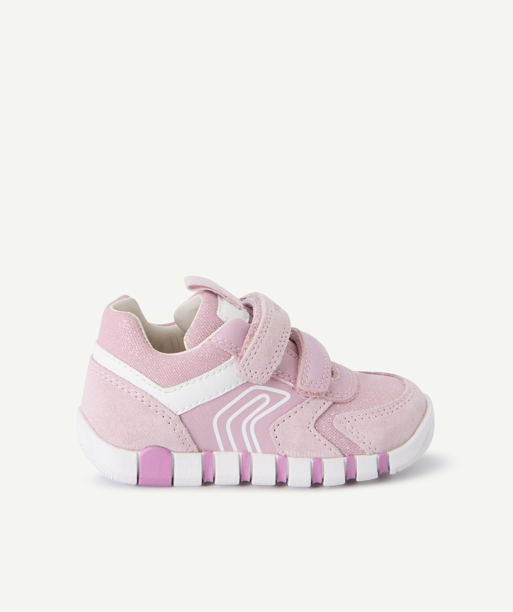 GEOXbaskets bébé fille iupidoo avec scratch rose et blanc