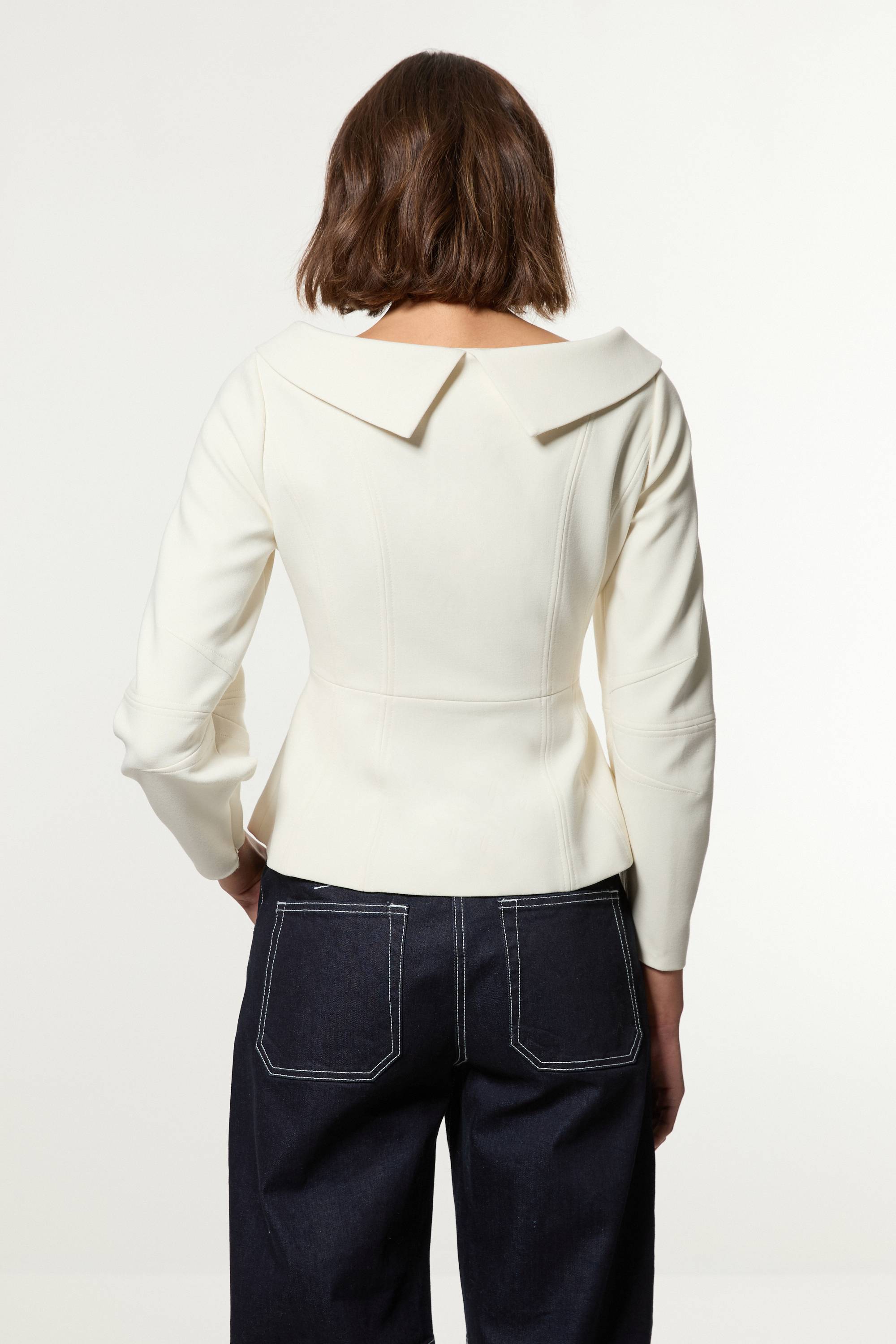 KarenMillen Veste peplum asymétrique ajustée en stretch compact