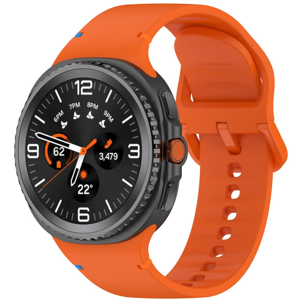 Samsung Galaxy Watch 8 (40mm) Silikon Armband mit dekorativer Naht und Dornschliesse - Orange