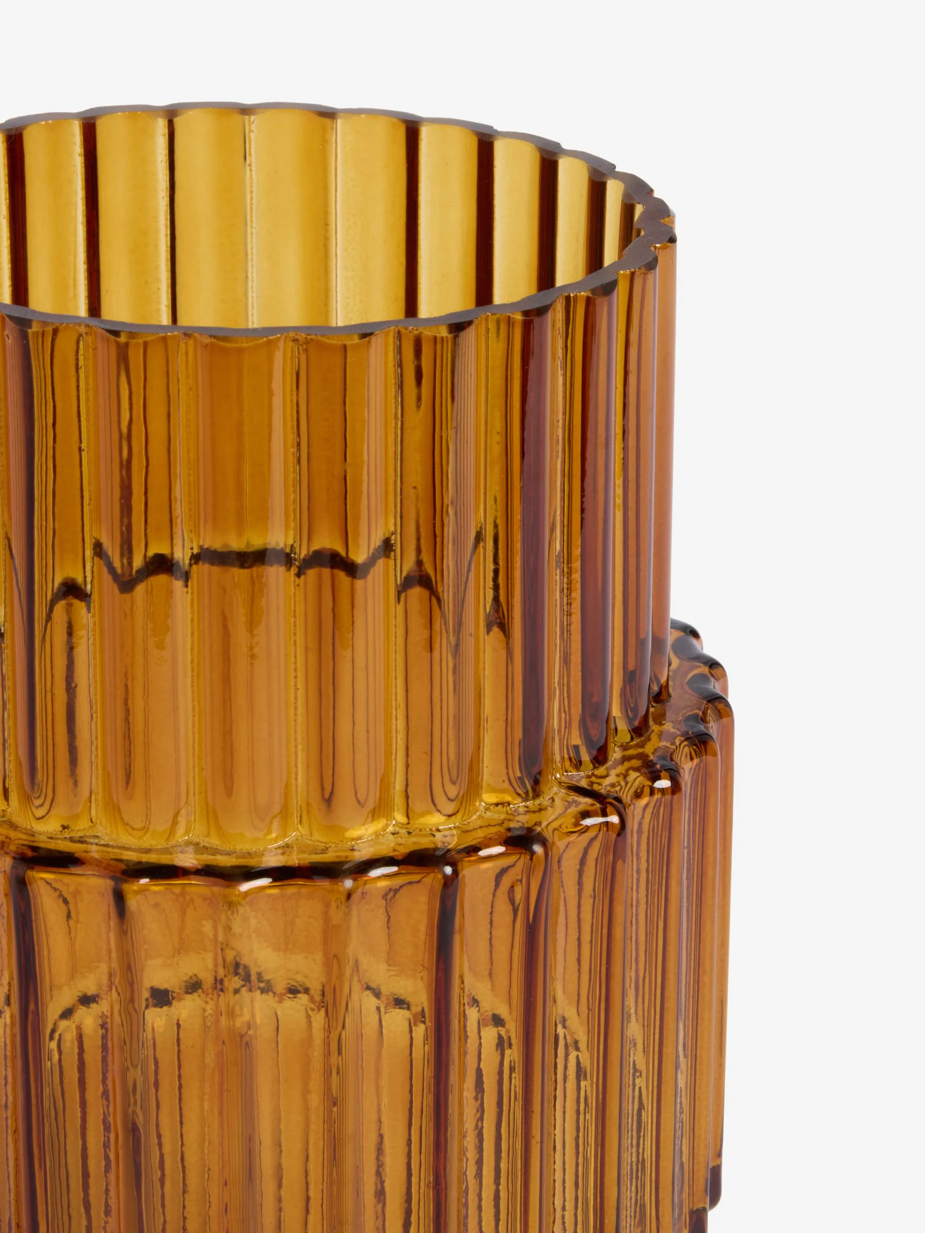 Small Ribbed Glass Vase