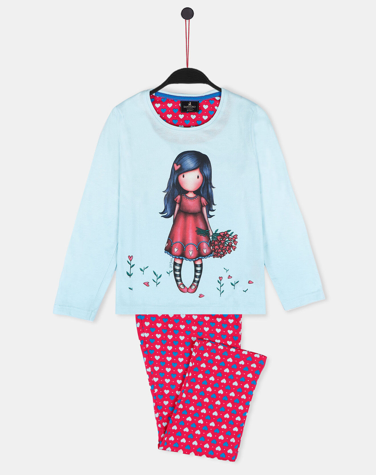 Santoro Gorjuss Pyjama manches longues & Pantalon Enola bleu/rose