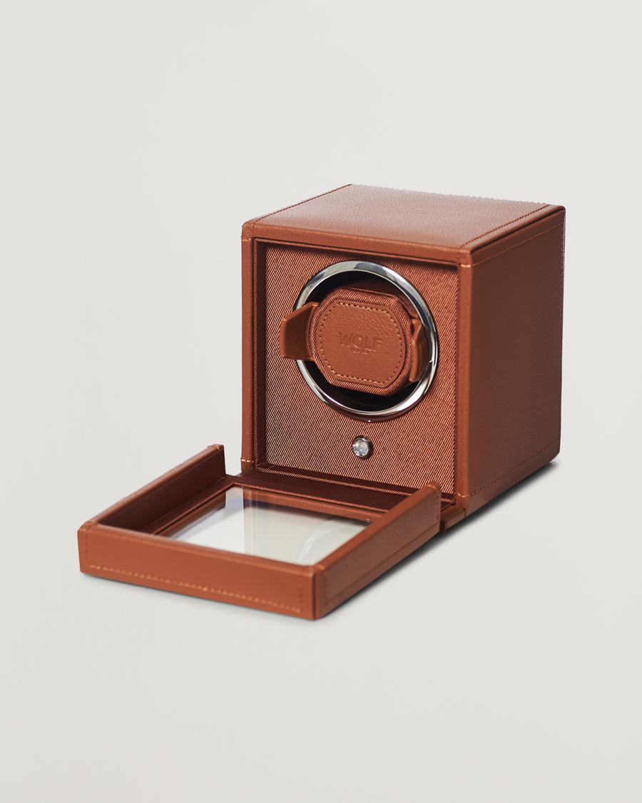 WOLF Cub Single Winder With Cover Cognac