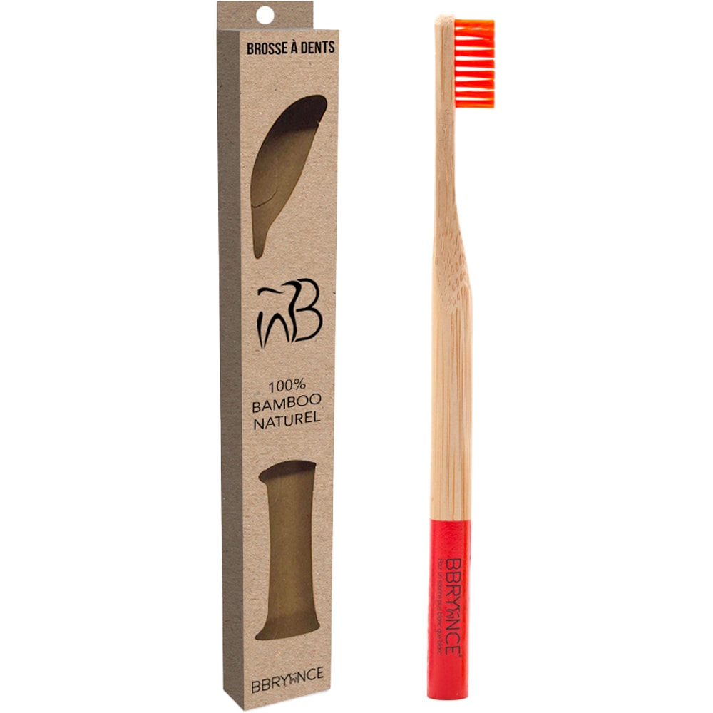 Brosse à dents en bambou - Rouge