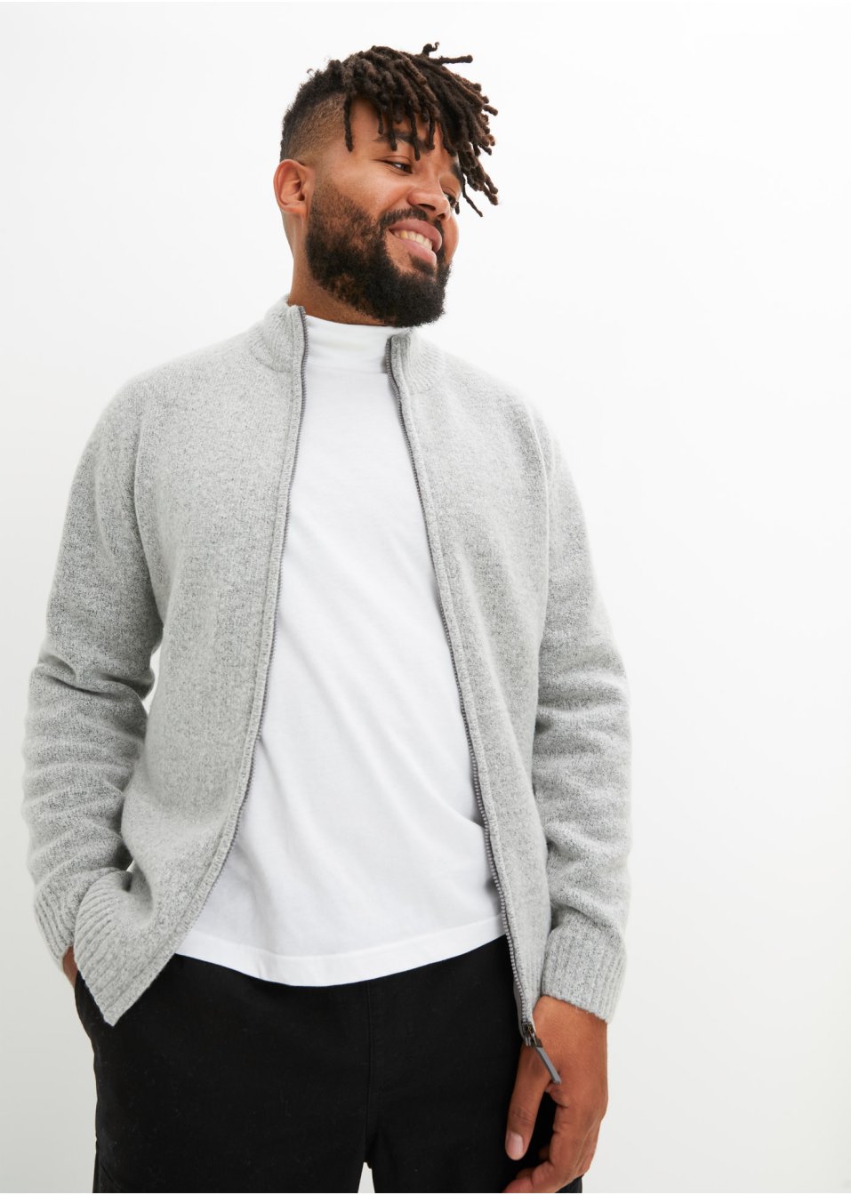 Veste en maille à col montant