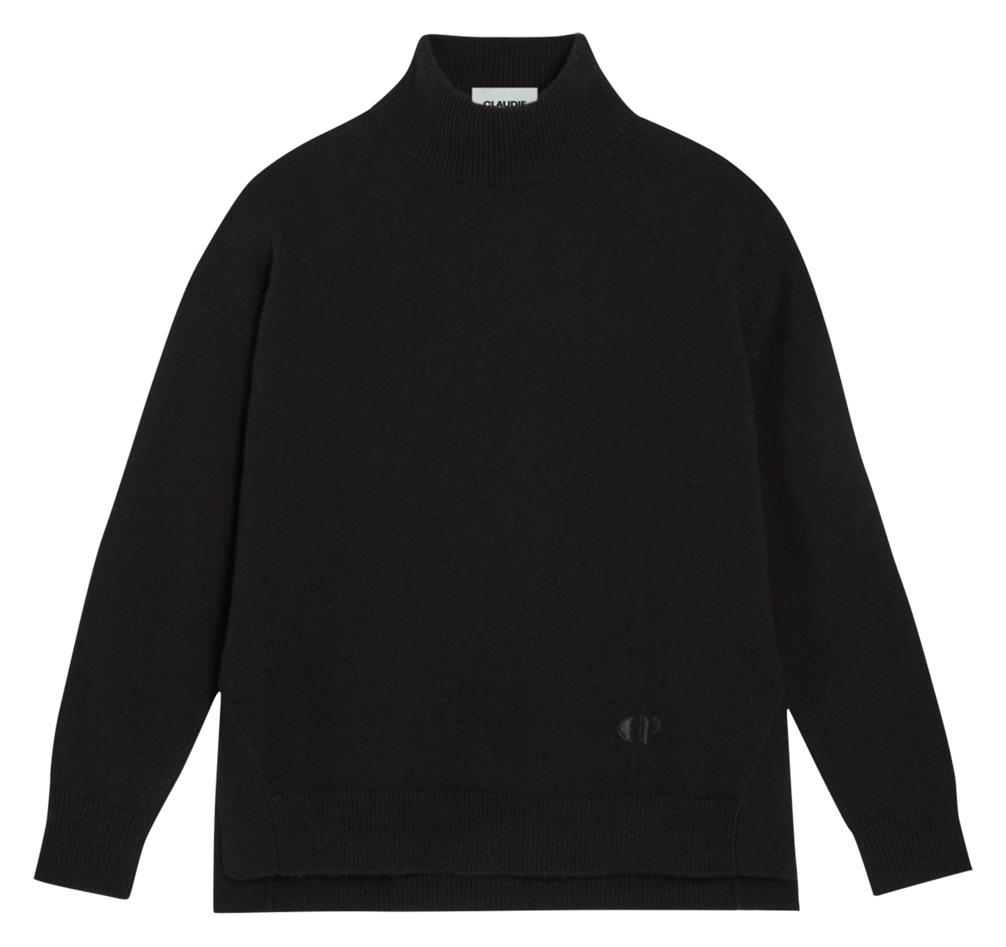 Pull col montant en cachemire| Noir