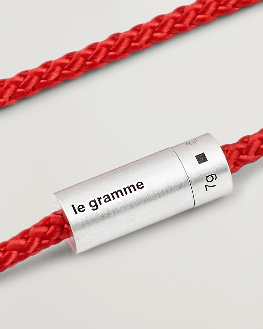 LE GRAMME Nato Cable Brushed Bracelet Red/Sterling Silver 7g