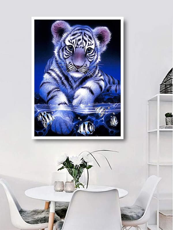 Diamantmaling / DIY 5D Diamantmaling - 30x40cm - Tigerunge