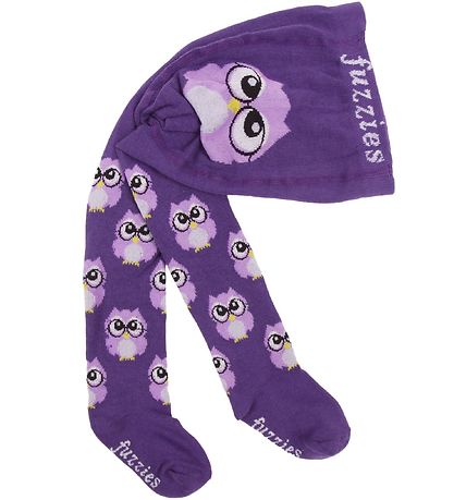 Fuzzies Strumpfhosen - Lila m. Eule