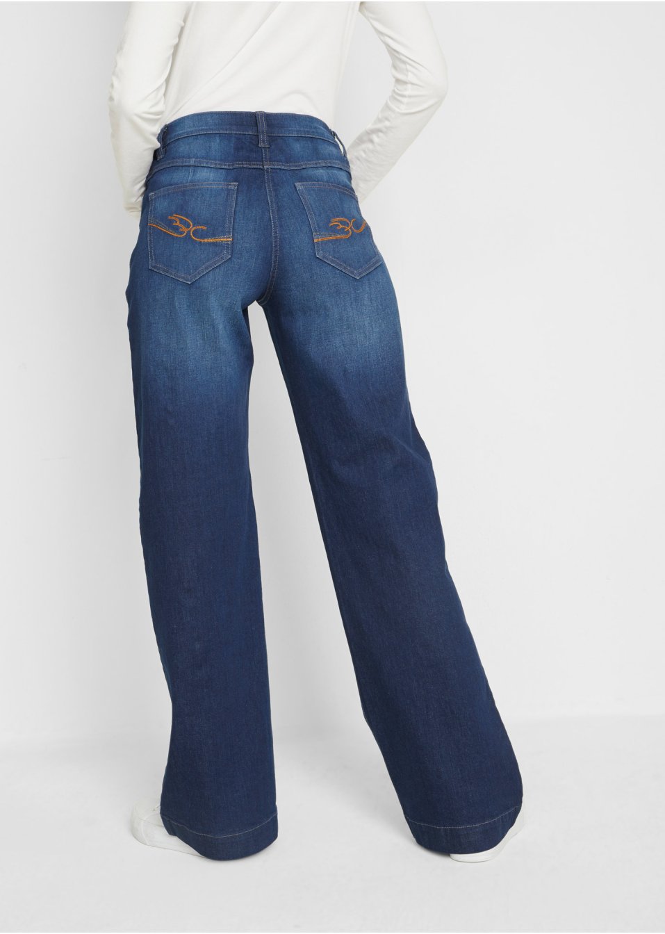Jean coton avec taille confortable, style Marlène