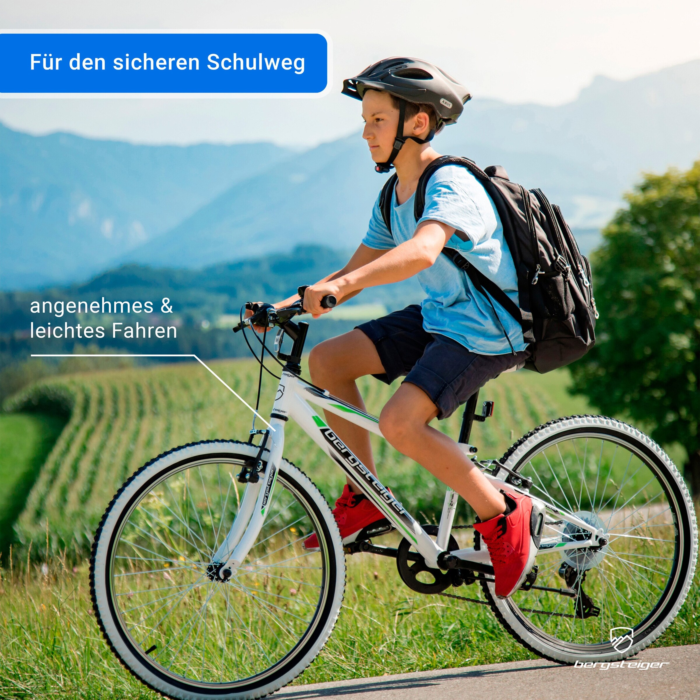 Bergsteiger Mountainbike Kansas 24 Zoll | deep black