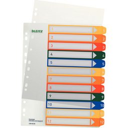 Intercalaires en plastique, numéroté, A4 extra large