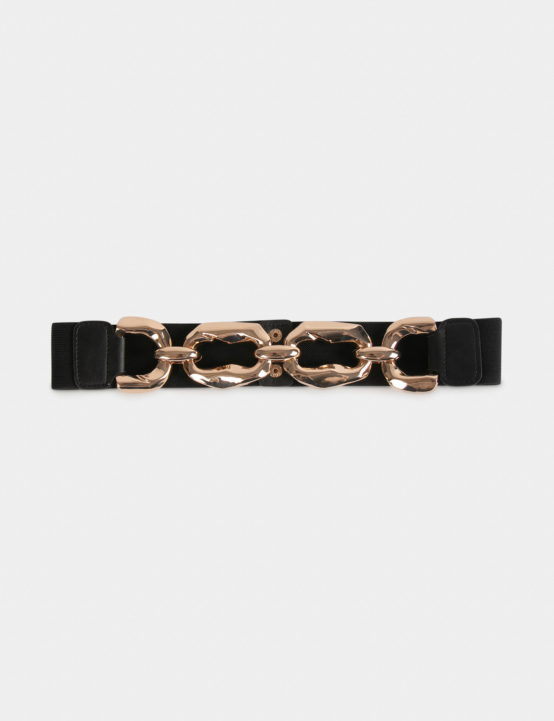 Ceinture élastiquée avec maillons noir femme - noir
