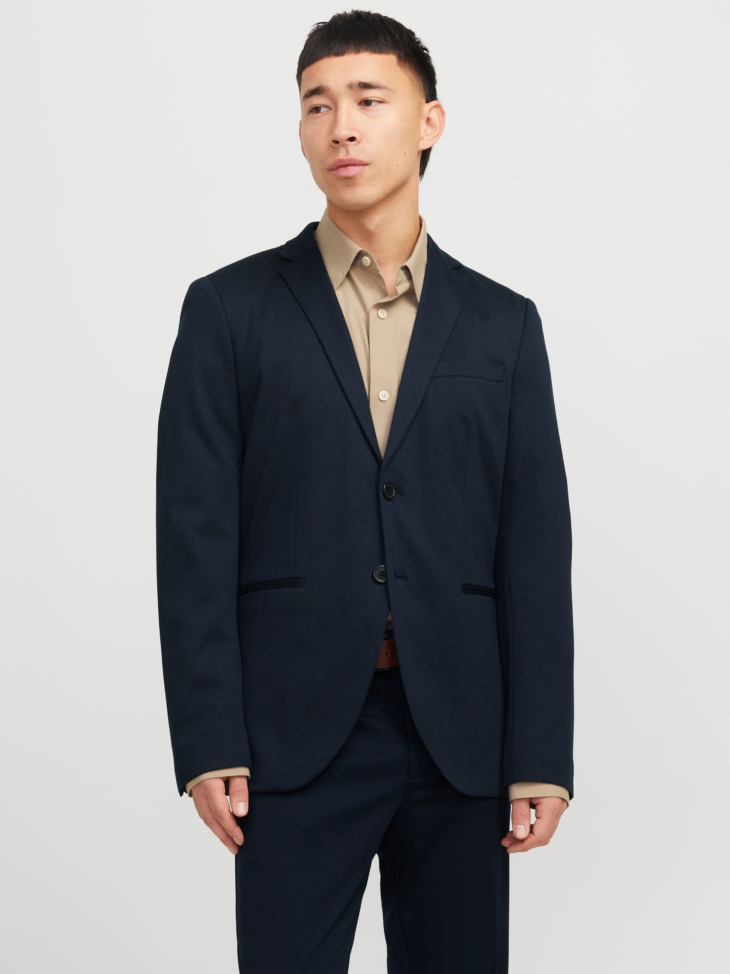Jack & Jones Sakko »JPRJAXON Jersey Blazer mit Stretch für stylischen Look«, meliert, modisch, slim fit, Materialmix