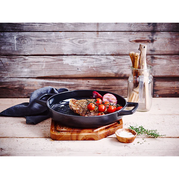 Poêle grill en fonte émaillée 28 cm Nori 3 L noir Beka