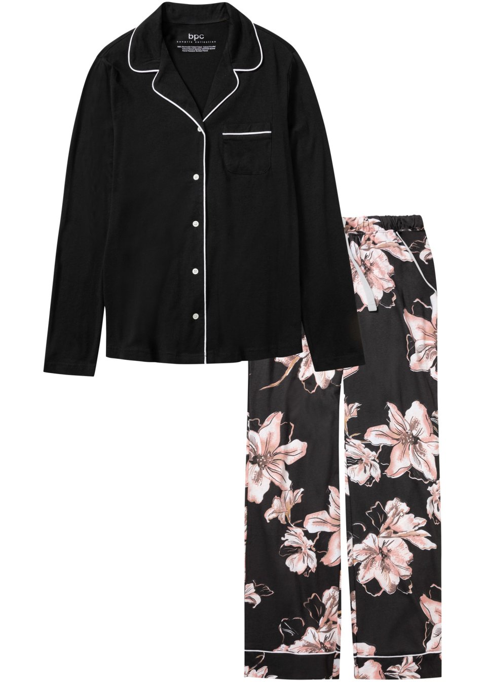 Pyjama avec patte de boutonnage