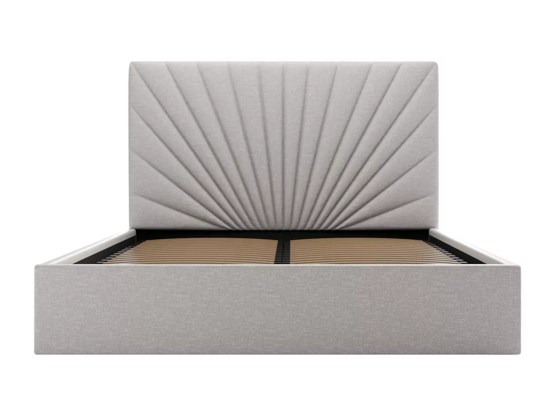 Lit coffre 180 x 200 cm - Tissu - Gris clair + Matelas - RILIODA de Pascal Morabito