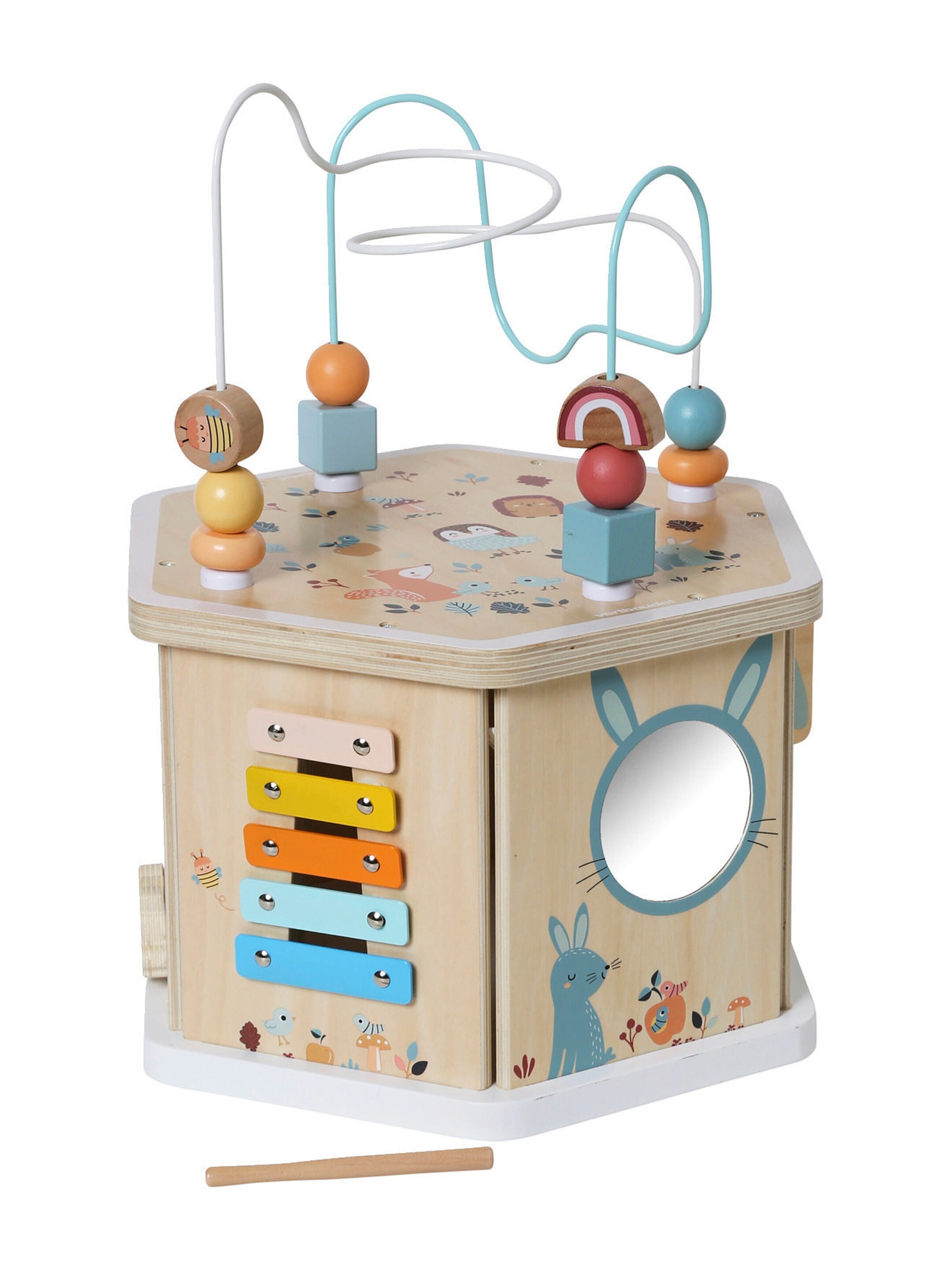 Vertbaudet Sechseckiges Activity-Center, Holz FSC® beige