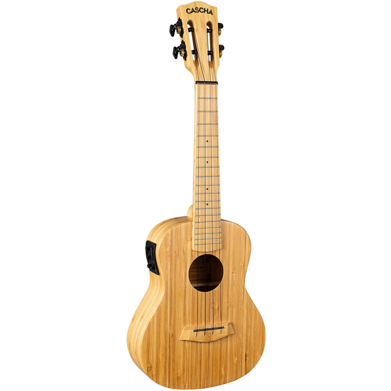 Cascha HH 2313E Bamboo Natural E/A concert ukelele set