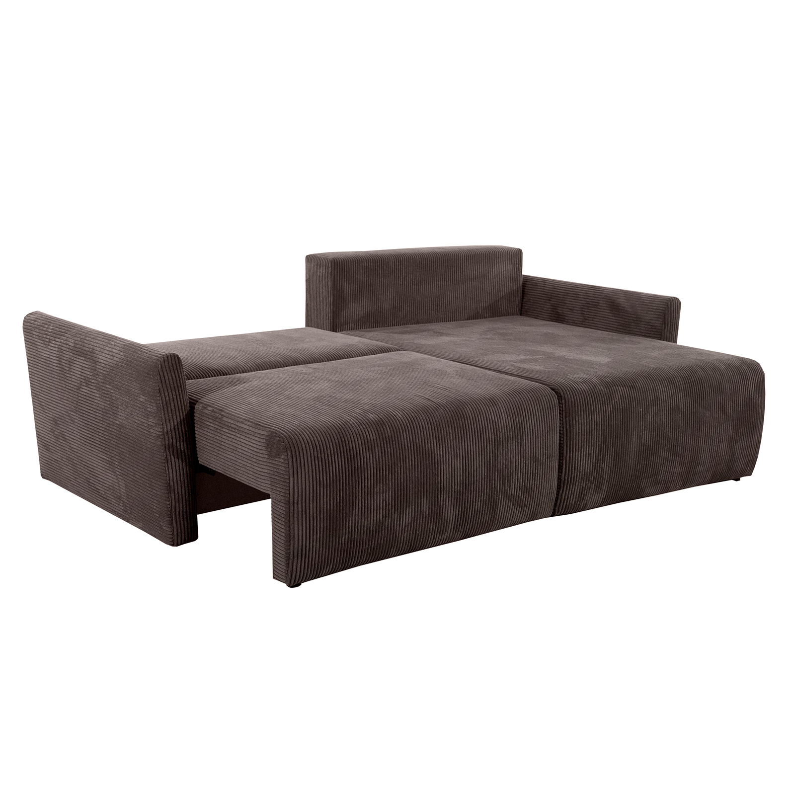 Ecksofa - braun - Liegefunktion und Bettkasten