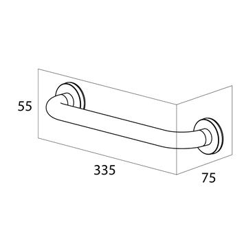 Handson wandbeugel Smart 30 cm Chroom