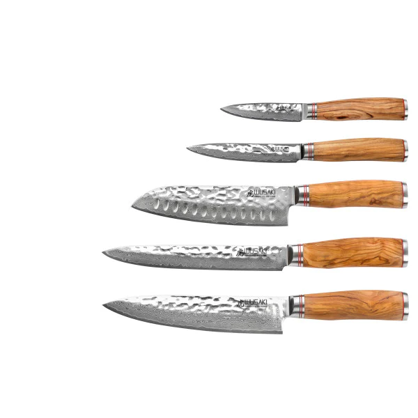 Trousse de chef 5 couteaux de cuisine Wusaki Damas VG10 Wusaki