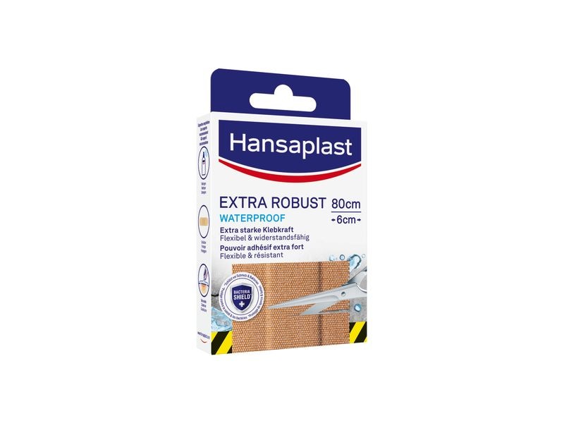 Hansaplast Wundpflaster Extra Robust Waterproof 80 cm x 6 c Widerstandsfähige Pflaster
