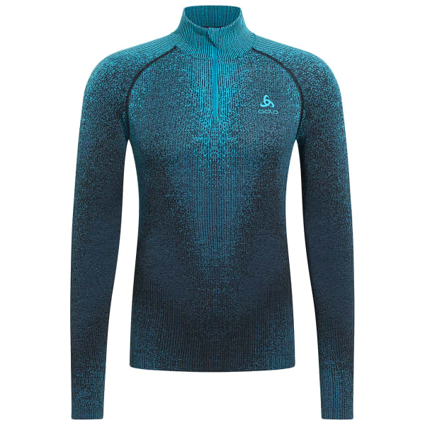 T-shirt thermique ODLO BLACKCOMB ECO BL TOP TURTLE NECK L/S HALF ZIP SAXONY BLUE