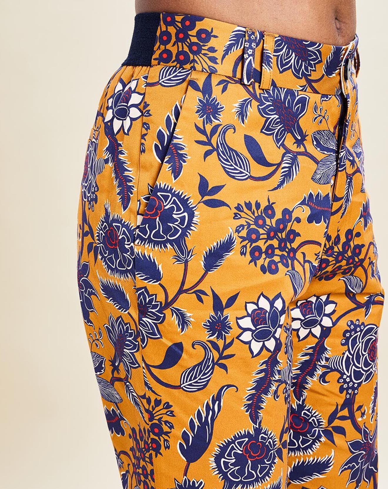 Chloé Stora Pantalon Romeo imprimé camel/marine