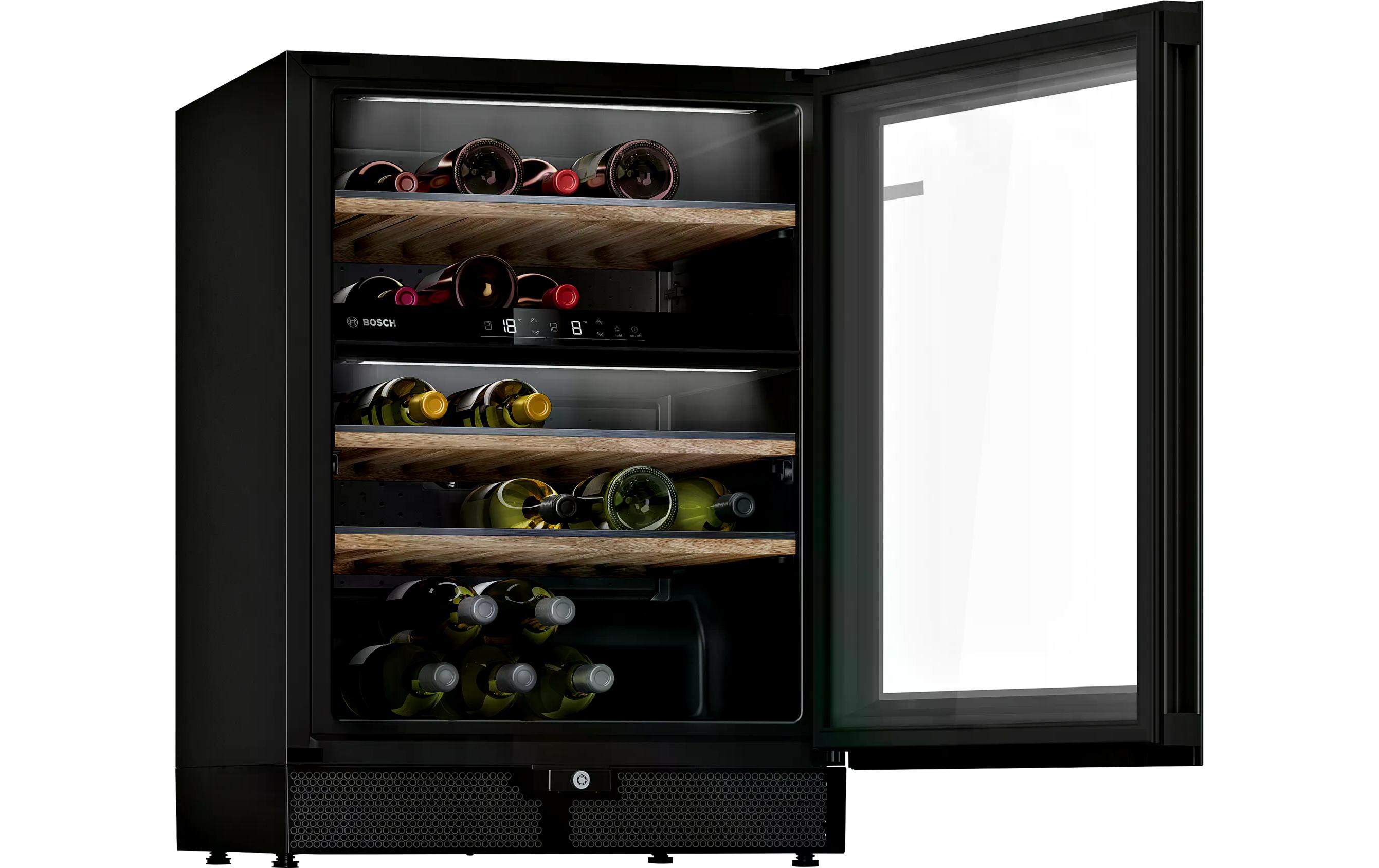 Weinkühlschrank KWK16ABGB Schwarz, Rechts, Wechselbar<br>Weintemperierschrank