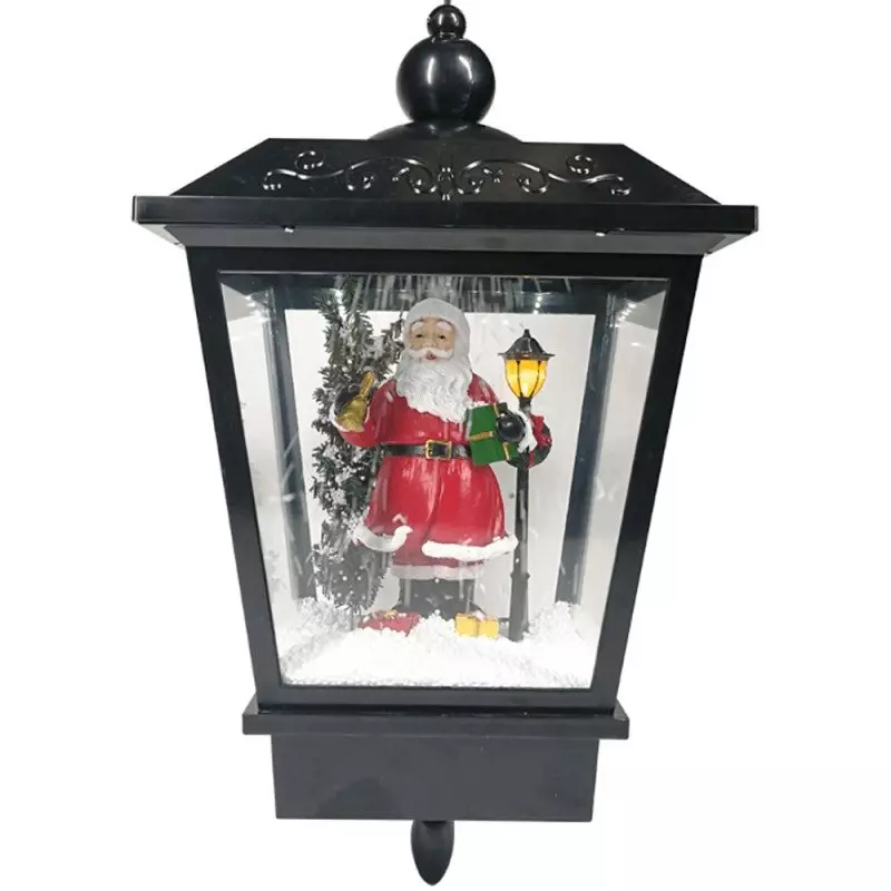 Lampadaire de Noël illuminé (H188 cm) Double Figurine Noir