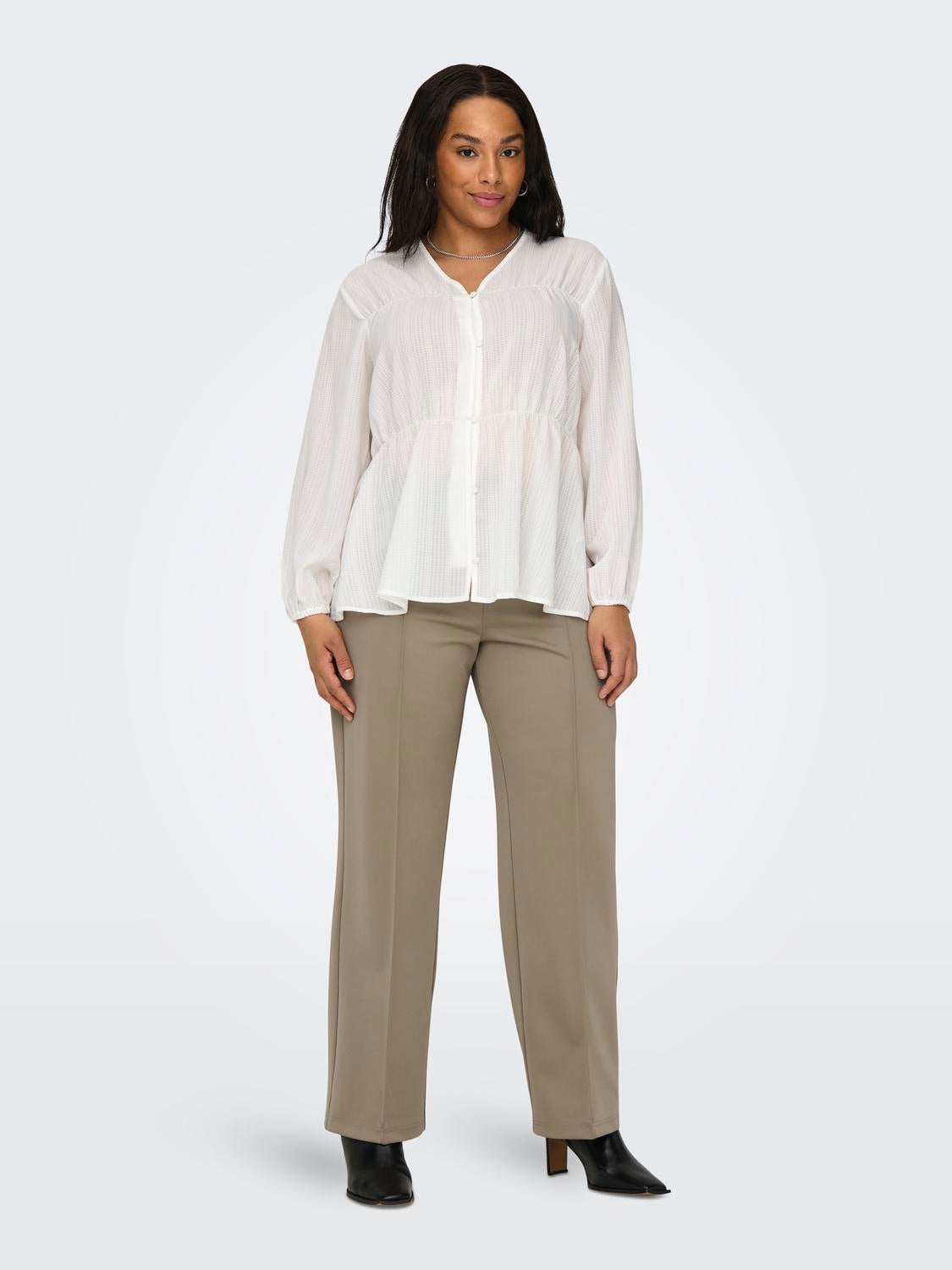 CARLAUREL Hohe Taille Gerade geschnitten Hose Weathered Teak