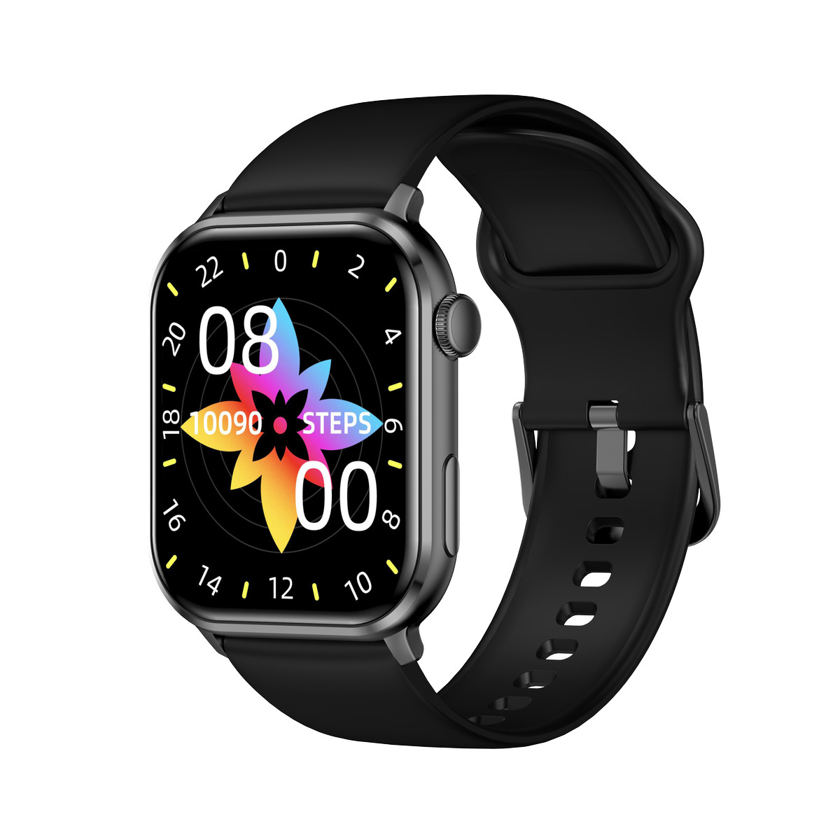 Montre SMARTY 2.0 training mixte connecté métal bracelet silicone noir