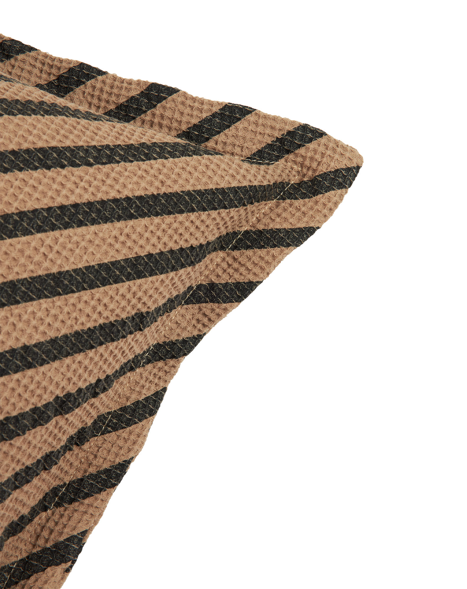 Coussin landscape en coton lavé gauffré | Marron