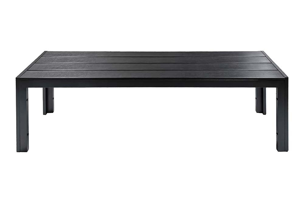 Moderne Gartenbank DESIGNO 180cm anthrazit schwarz Aluminium wetterfest Outdoor Sitzbank