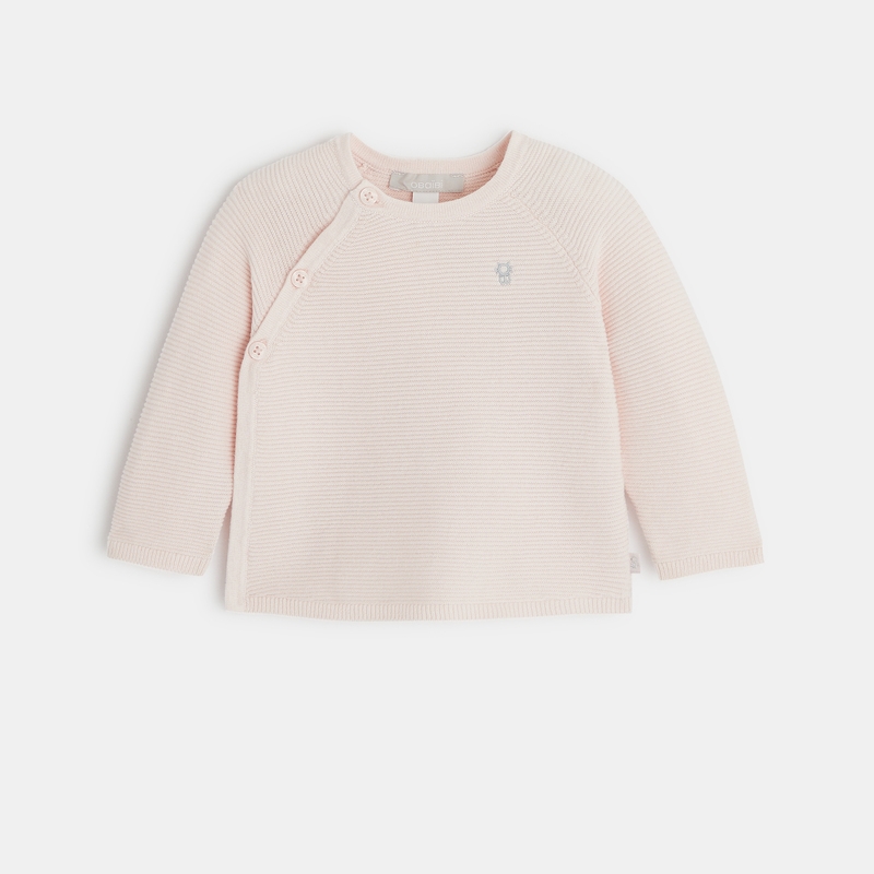 Brassière tricot côtelé coton bio rose naissance