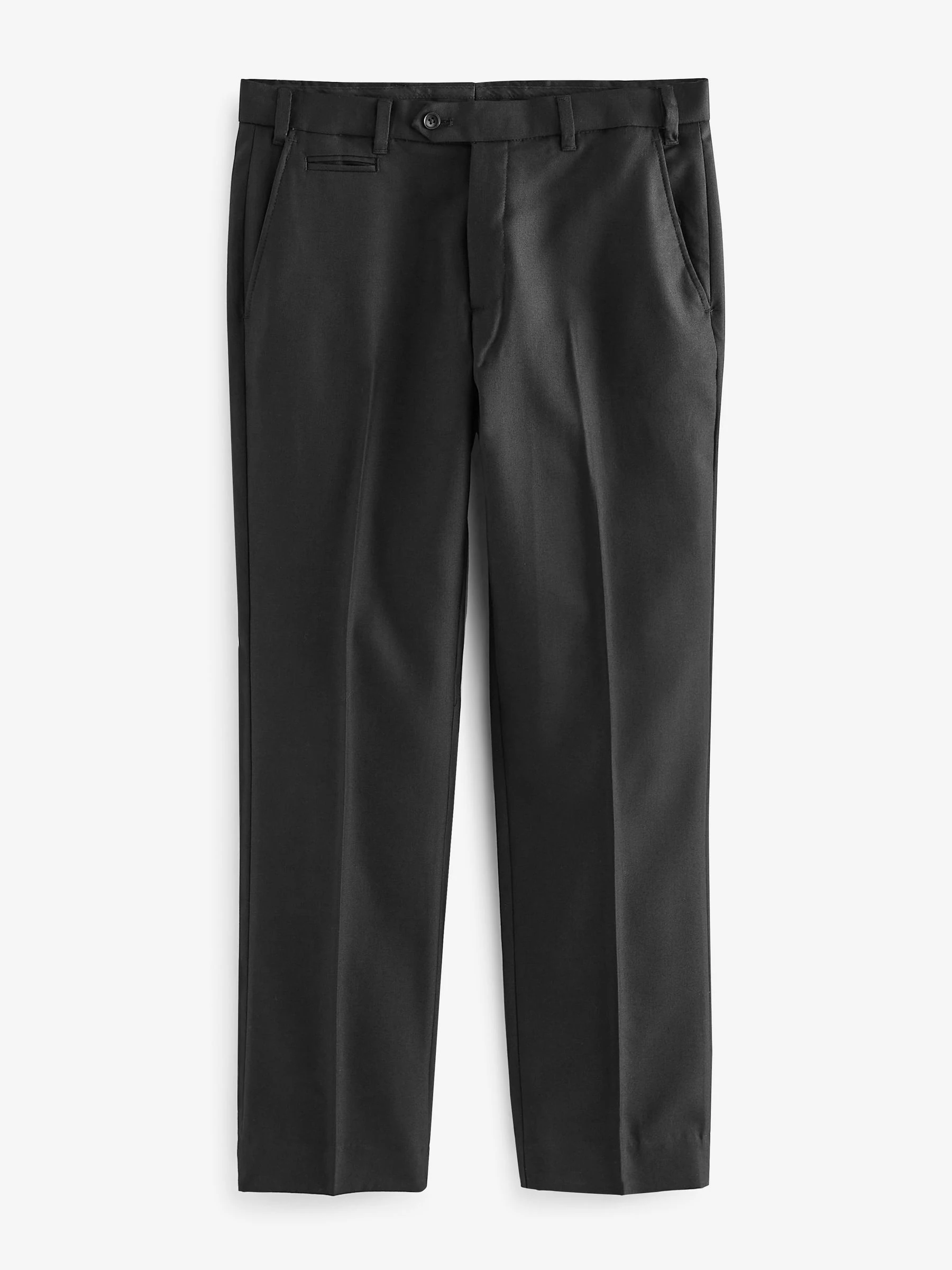 Zwart - Normale Pasvorm - Signature - 100% Wollen broek met Motion Flex-tailleband
