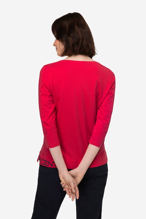 T-Shirt, Statement Print, Rundhals, 3/4-Ärmel