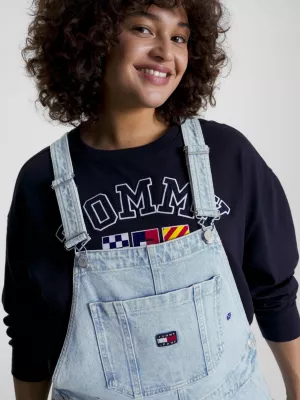 Vestido jardineira jeans Curve
