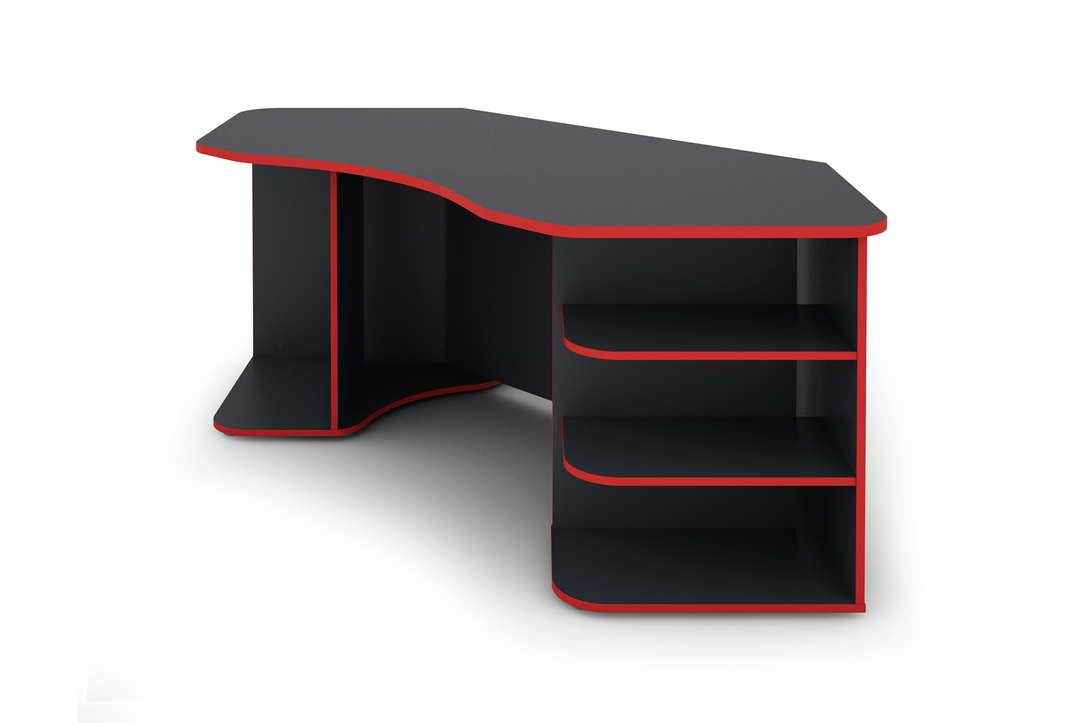 byLIVING Schreibtisch THANATOS, Breite 198 cm, anthrazit, Kanten in rot