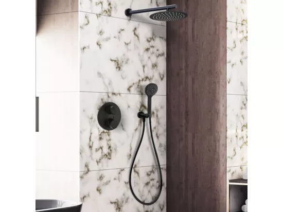 Colonne de douche encastrée ronde PAINI Ruby Noir Mat
