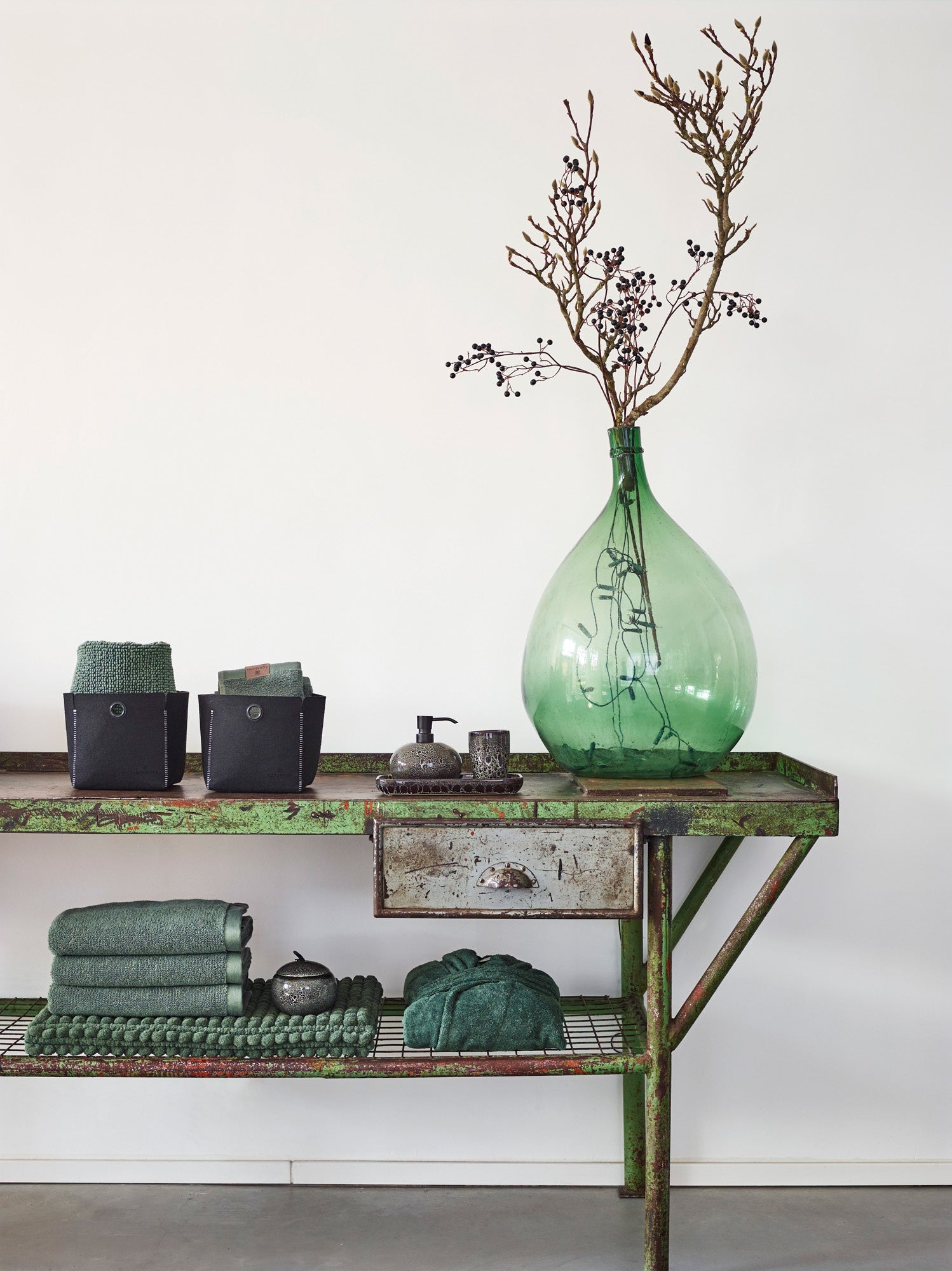 Handdoek Oslo Willow | 100 x 150 cm | Groen | Katoen