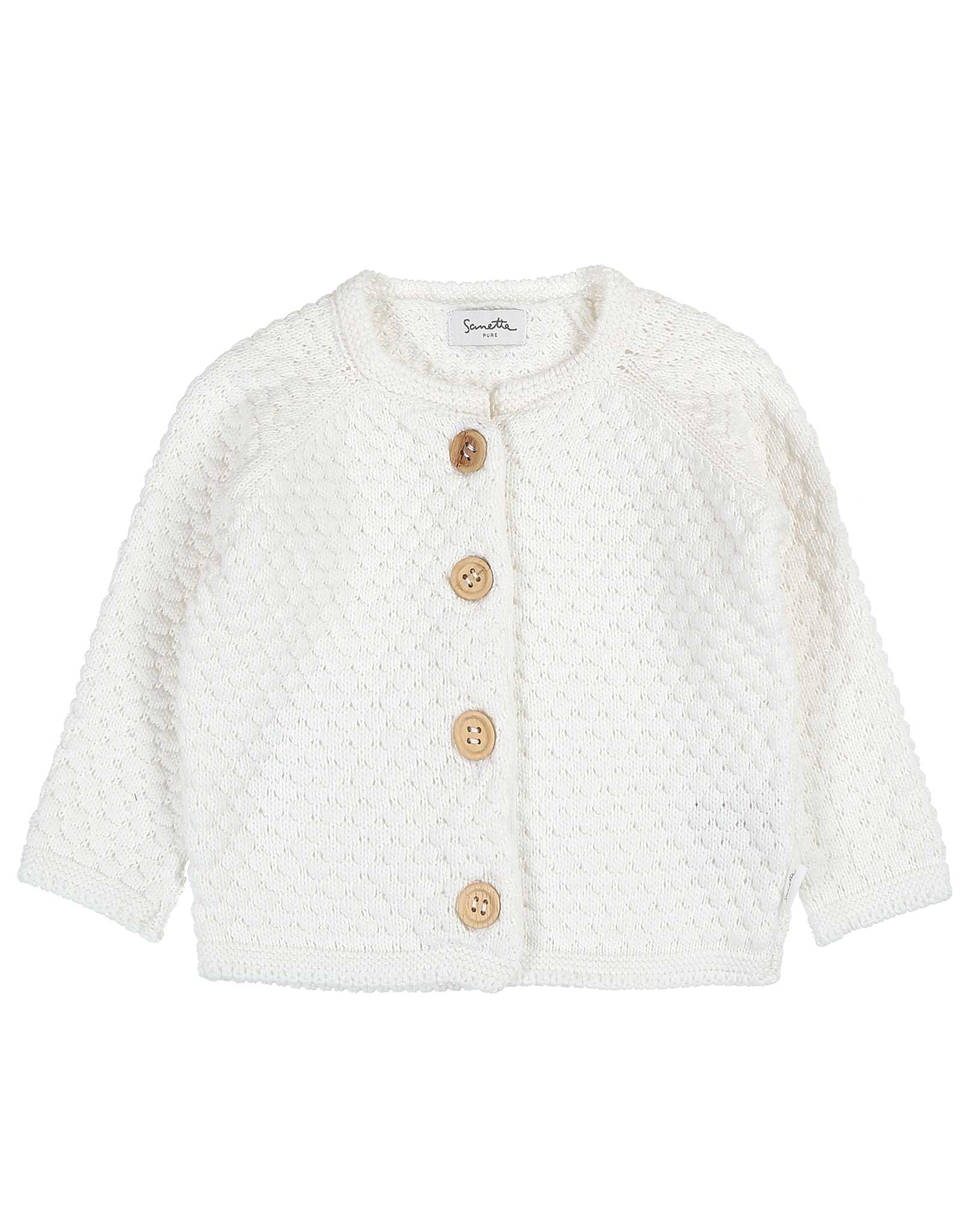 Strickjacke HOLZKNOPF in ivory