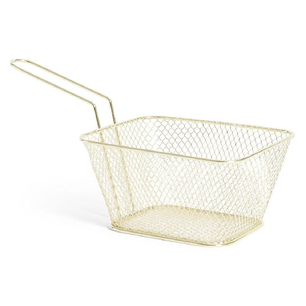 Panier à frites 23xH11,5x13,5cm acier doré ou argenté
