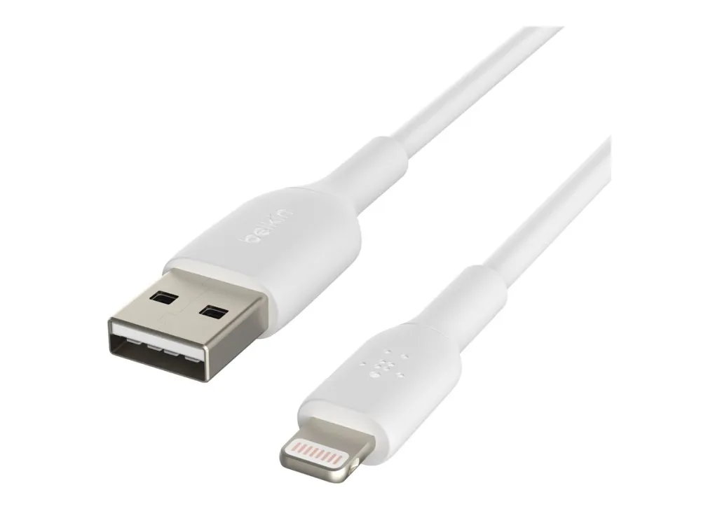 Belkin BoostCharge - Lightning-kabel - Lightning han til USB han - 3 m - hvid